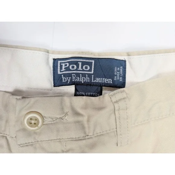 Polo Ralph Lauren Classic Fit Khaki Cotton Chino Shorts‎ Men's Size 38 - Picture 4 of 6